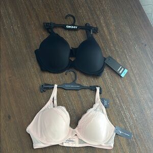 DKNY Black Bra & Tommy Hilfiger Pink Bra Set